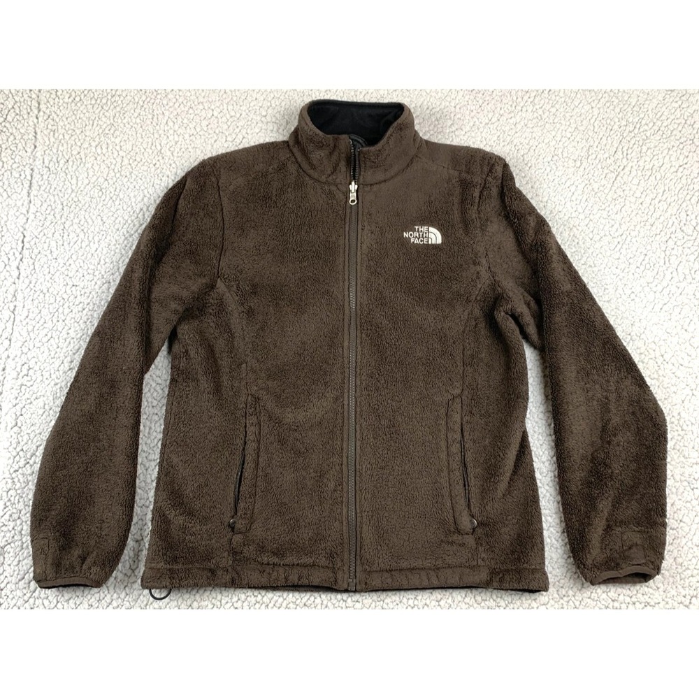 The North Face Jacket Womens M Brown Fleece Fuzzy Full Zip Long Sleeve Winter